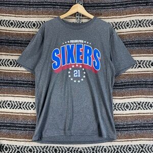 Grey Philadelphia 76ers Joel Embiid #21 NBA T-Shirt Men's Size Large Sixers